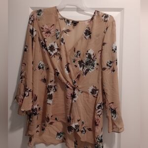 Torrid Surplice Faux Wrap Long Sleeve Top Size 1